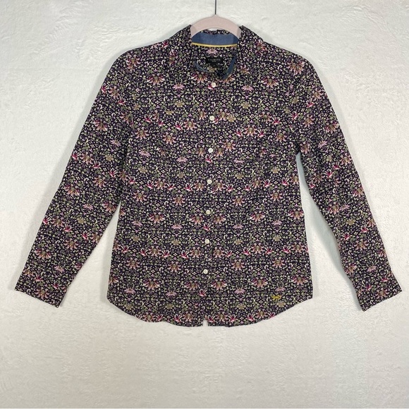 Talbots Button Up Top Women’s Size 2P Ditsy‎ Floral Long Sleeve Bloomcore Staple - Picture 1 of 11